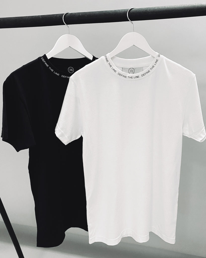 WHITE LOGO COLLAR T-SHIRT - DTL Sport